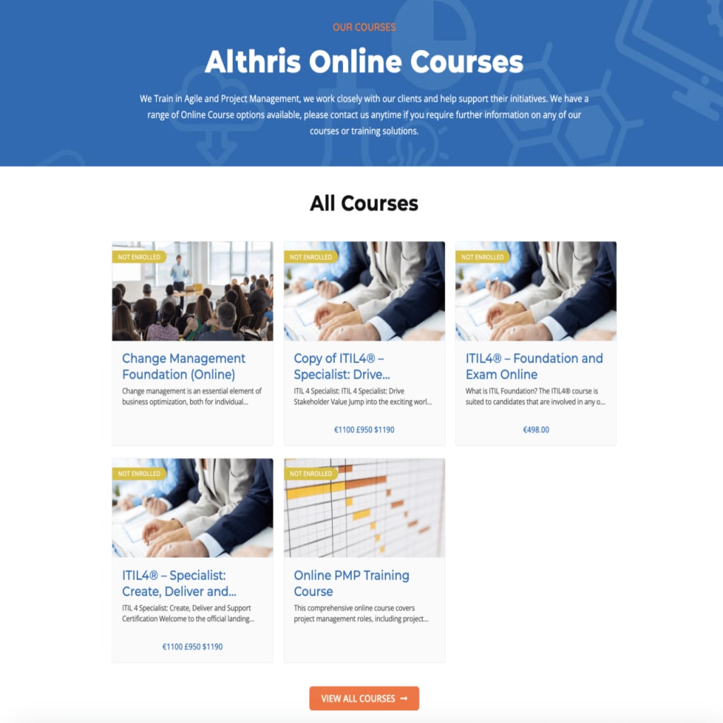 Althris online course options